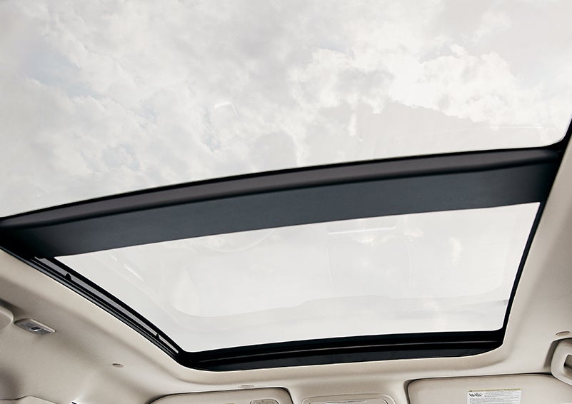 The available panoramic Vista Roof® is shown from inside a 2023 Lincoln Corsair® SUV. | Zeigler Lincoln of Kalamazoo in Kalamazoo MI