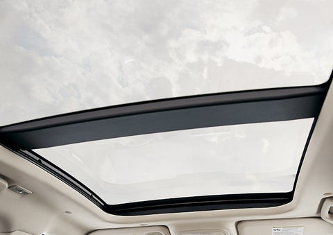 The available panoramic Vista Roof® is shown from inside a 2023 Lincoln Corsair® SUV. | Zeigler Lincoln of Kalamazoo in Kalamazoo MI
