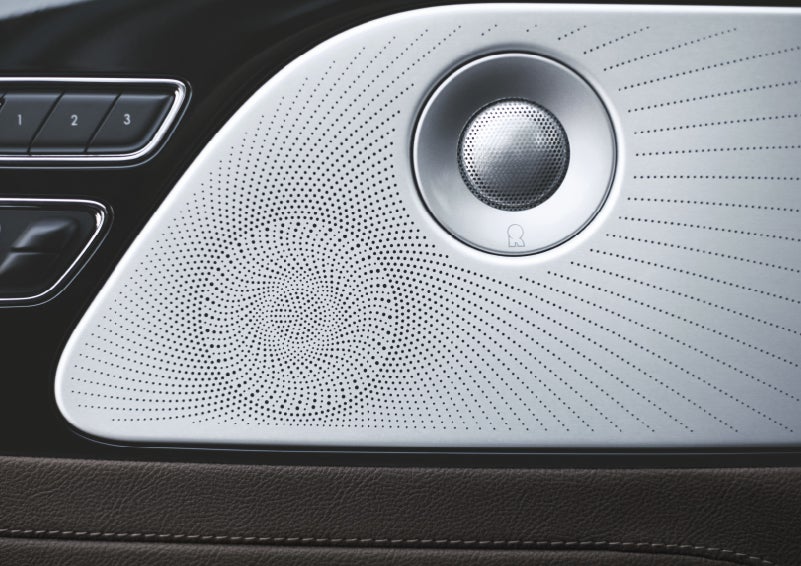 Two speakers of the available audio system are shown in a 2024 Lincoln Aviator® SUV | Zeigler Lincoln of Kalamazoo in Kalamazoo MI