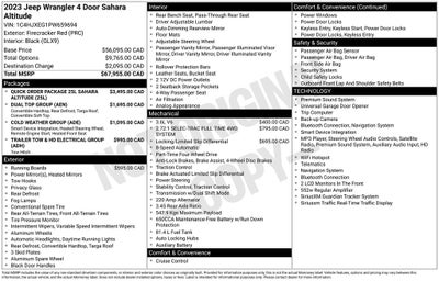 2023 Jeep Wrangler Altitude Trailer Tow & Aux Switch Group