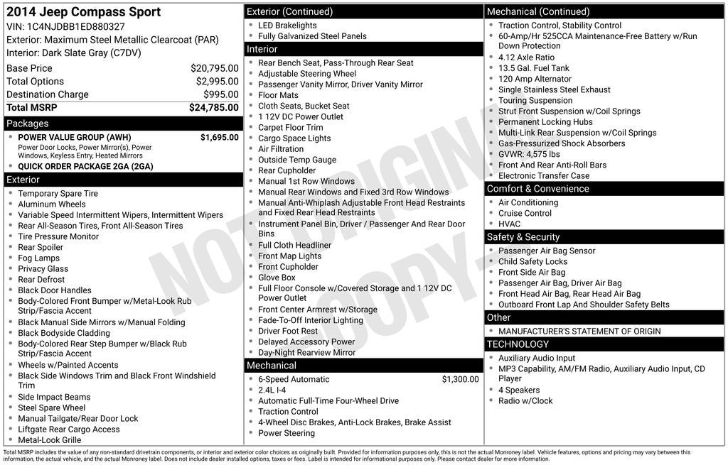 2014 Jeep Compass Sport