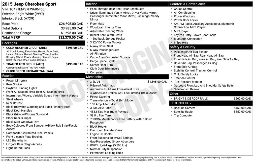 2015 Jeep Cherokee Base