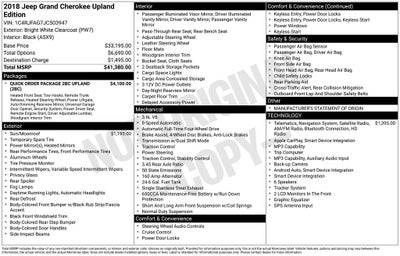 2018 Jeep Grand Cherokee Laredo Security & Convenience Group