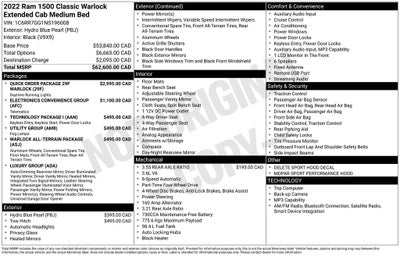 2022 RAM 1500 Classic Warlock ParkView Rear Back-Up Camera & Integrated Voice Co
