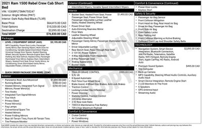 2021 RAM 1500 Rebel Dual-Pane Panoramic Sunroof