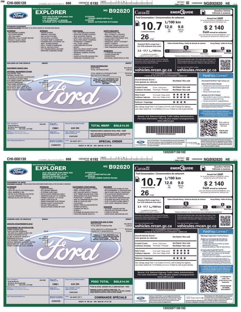 2022 Ford Explorer ST-Line Twin Panel Moonroof & SYNC 3/Apple CarPlay/Android