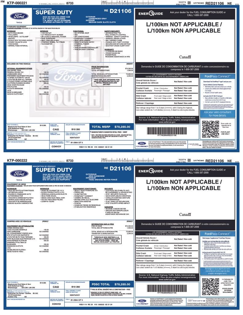 2024 Ford F-250SD XLT Exterior Parking Camera Rear & Apple Carplay with