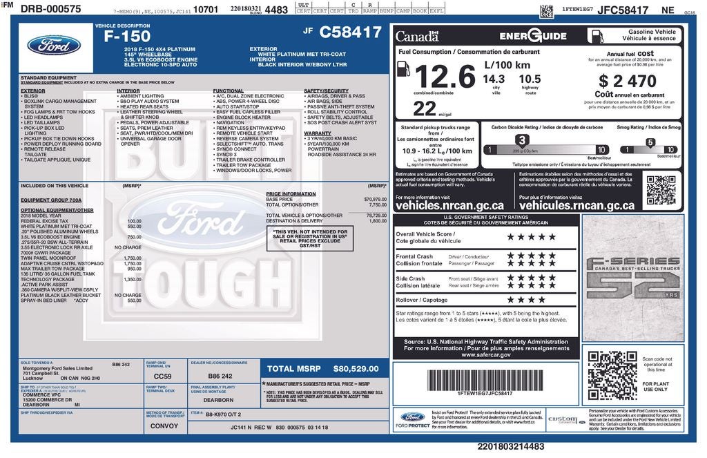 2018 Ford F-150 Platinum