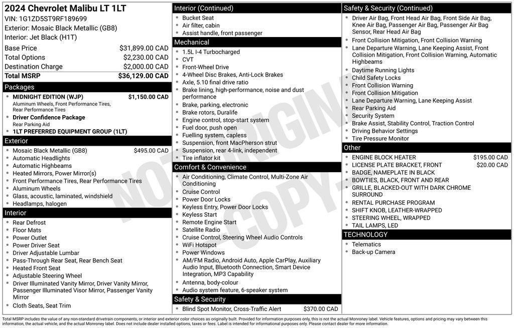 2024 Chevrolet Malibu LT 1LT