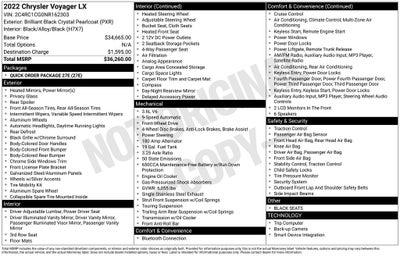 2022 Chrysler Voyager LX