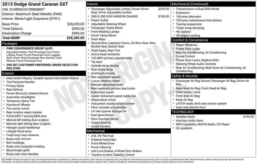 2013 Dodge Grand Caravan SXT