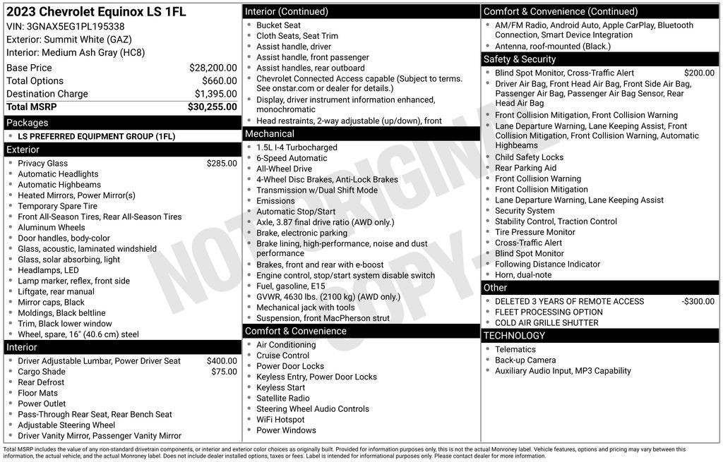 2023 Chevrolet Equinox LS Wireless Apple CarPlay/Wireless Android Auto