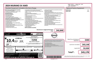 2024 Nissan Murano SV Navigation & Full Pano Moonroof