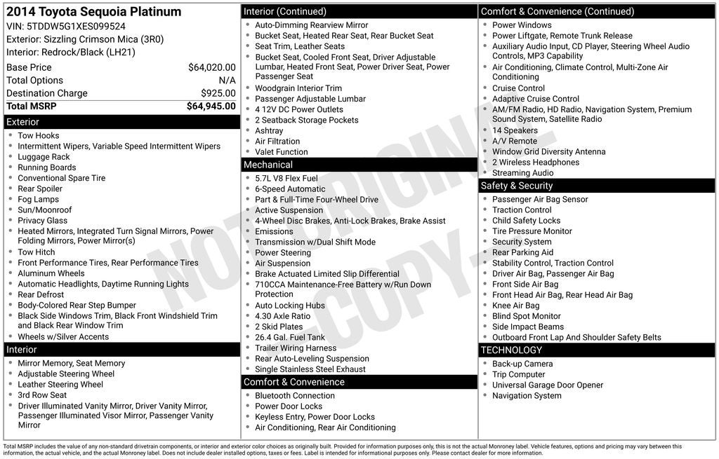 2014 Toyota Sequoia Platinum