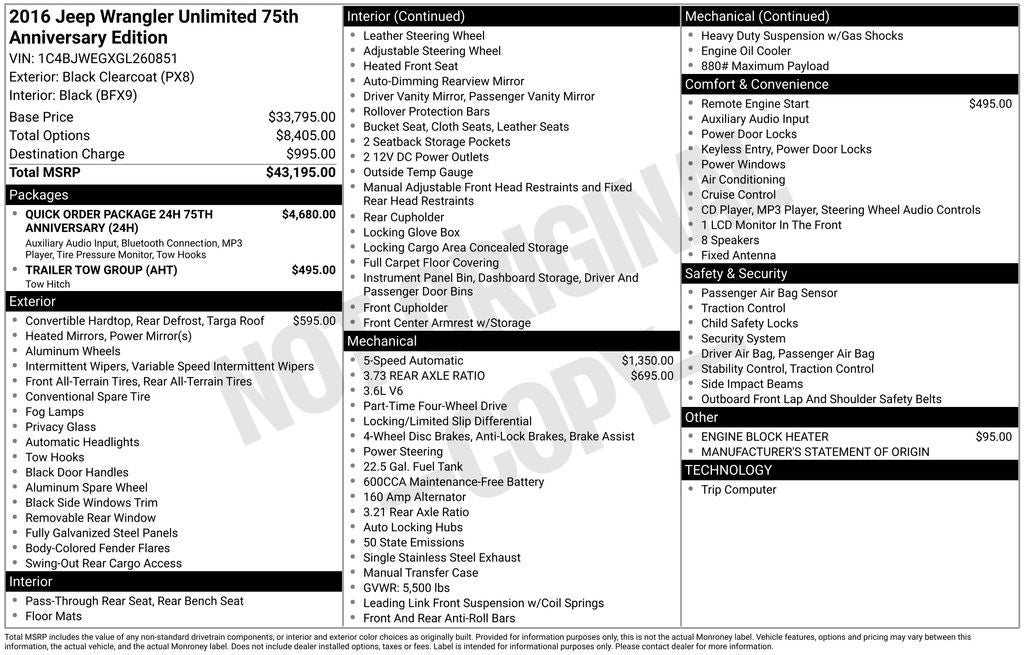 2016 Jeep Wrangler Unlimited Sahara