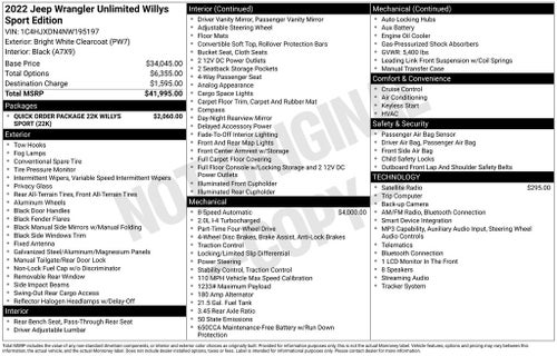 2022 Jeep Wrangler Unlimited Willys