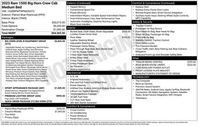 2023 RAM 1500 Big Horn/Lone Star SPORT PKG CREW CAB 4X4 HEMI 20" CHROMES