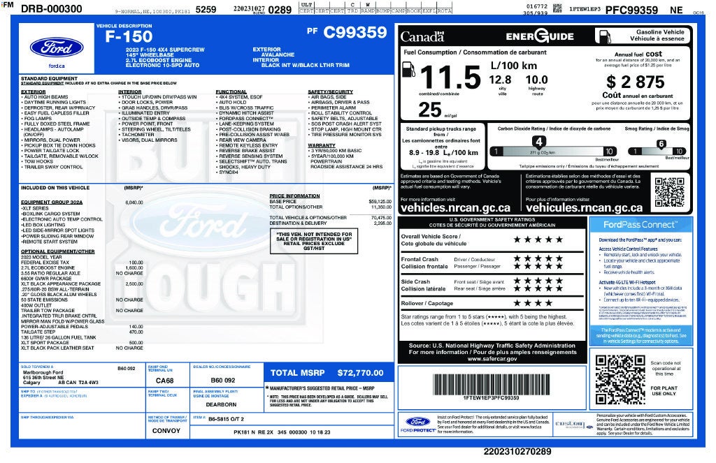 2023 Ford F-150 XLT Black Appearance Sport Appearance Pkg Leather