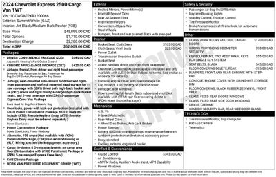 2024 Chevrolet Express 2500 Work Van Cargo