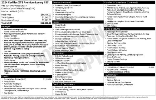 2024 Cadillac XT5 Premium Luxury AWD Heated Leather Power Moonroof Nav Rear Camera