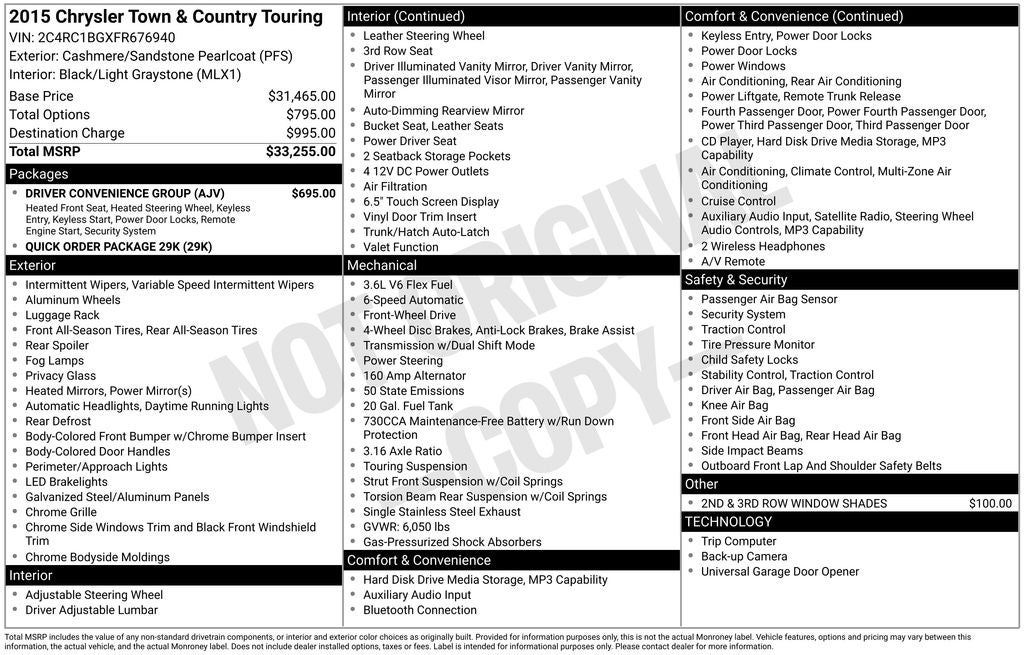 2015 Chrysler Town &amp; Country Touring