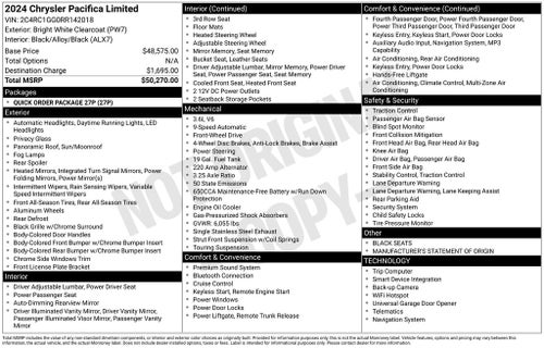 2024 Chrysler Pacifica Limited