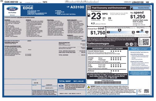 2020 Ford Edge SEL AWD Heated Leather Rear Camera Cold Weather Pkg