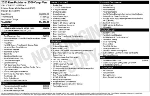 2023 RAM ProMaster 2500 High Roof