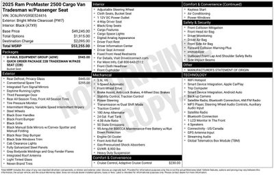 2025 RAM ProMaster 2500 Base