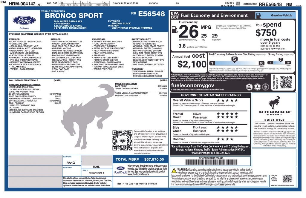 2024 Ford Bronco Sport Outer Banks