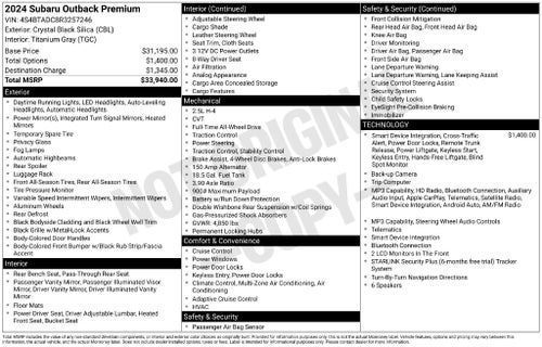 2024 Subaru Outback Premium