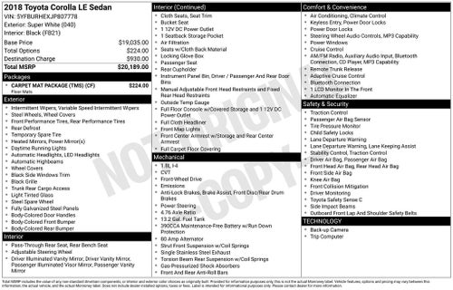 2018 Toyota Corolla L