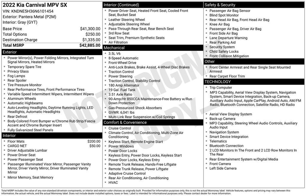 2022 Kia Carnival SX
