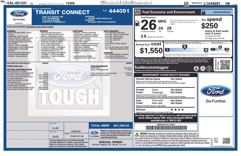 2020 Ford Transit Connect XLT