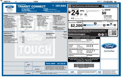 2015 Ford Transit Connect XLT Cargo Work Van