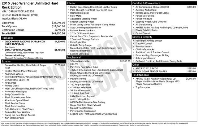 2015 Jeep Wrangler Rubicon Hard Rock