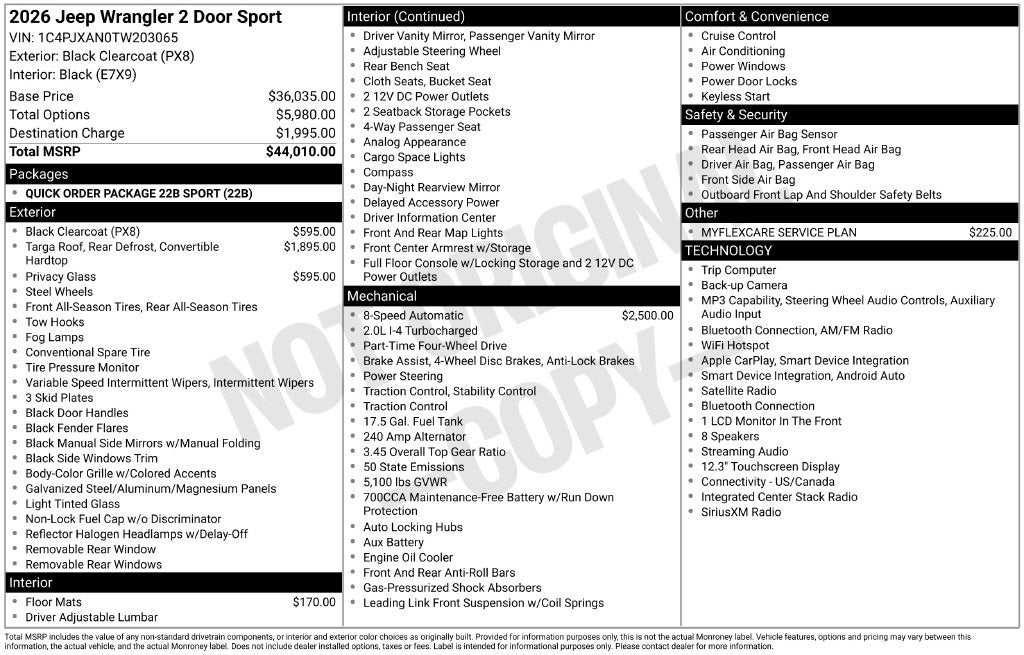 2026 Jeep Wrangler Sport