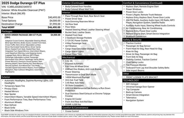 2025 Dodge Durango GT Plus AWD