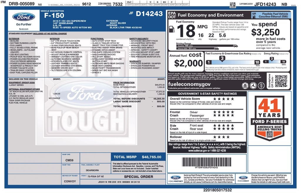 2018 Ford F-150 Lariat