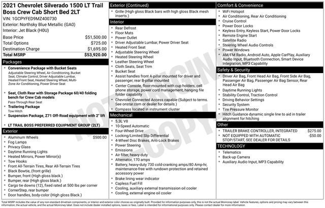 2021 Chevrolet Silverado 1500 LT Trail Boss