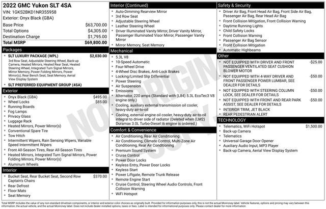 2022 GMC Yukon 4WD SLT