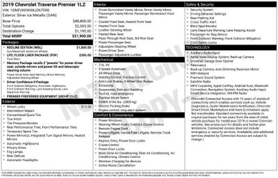 2019 Chevrolet Traverse Premier Redline Edition