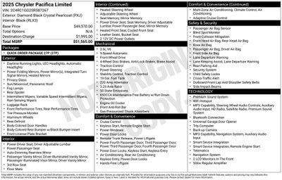 2025 Chrysler Pacifica Limited