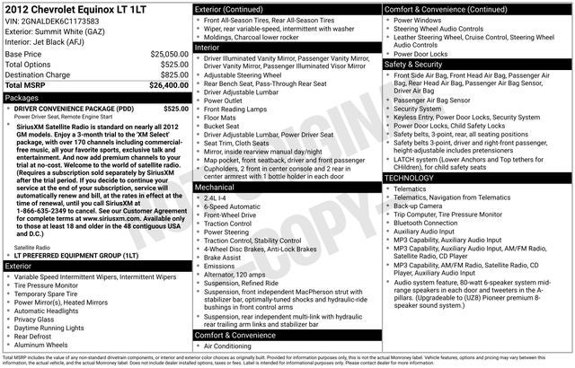 2012 Chevrolet Equinox LT 1LT