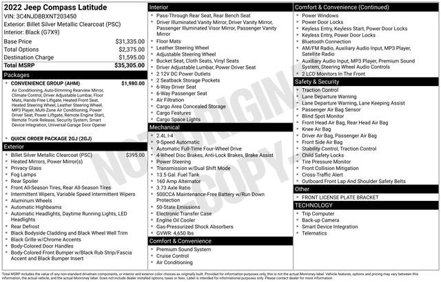 2022 Jeep Compass Latitude 4x4