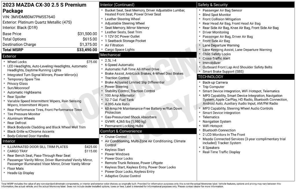 2023 Mazda Mazda CX-30 2.5 S Premium Package