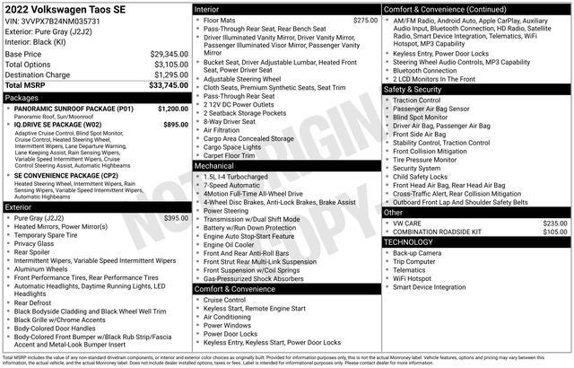 2022 Volkswagen Taos 1.5T SE