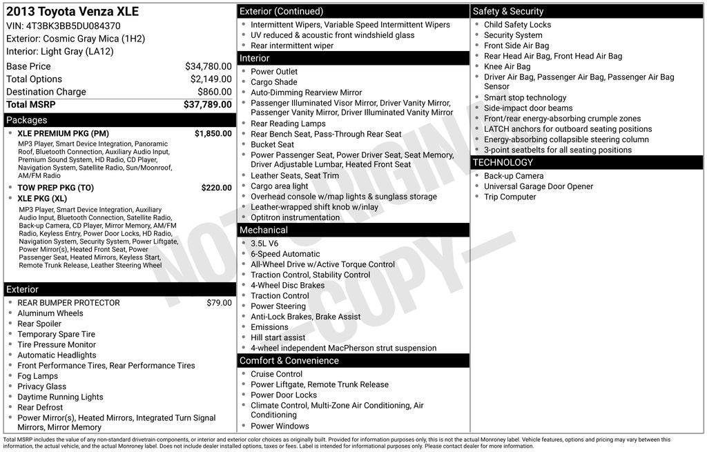 2013 Toyota Venza Base