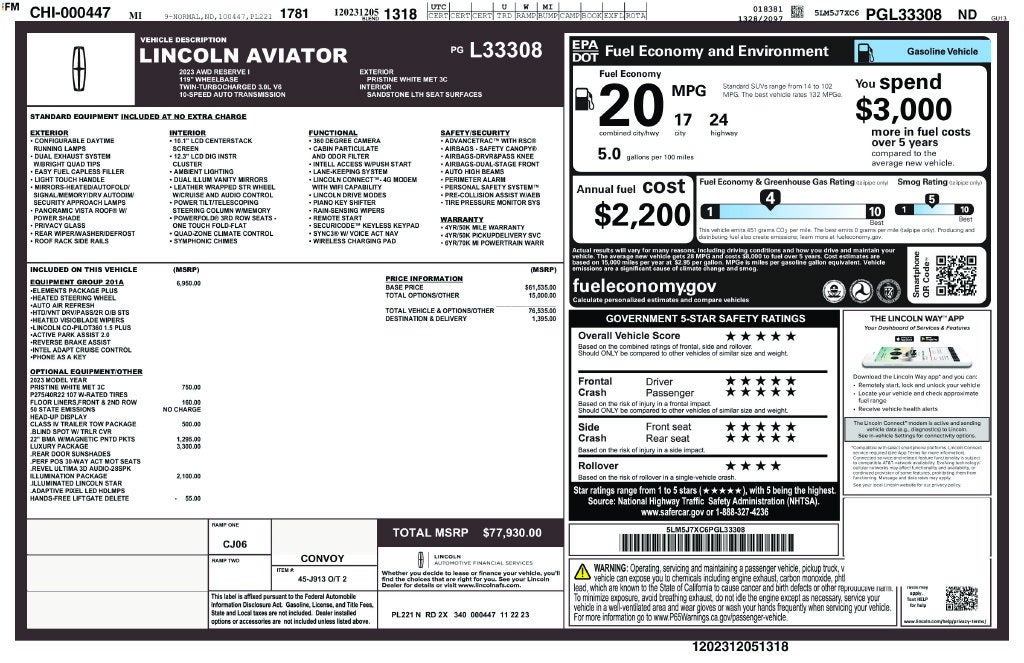 2023 Lincoln Aviator Reserve Premium