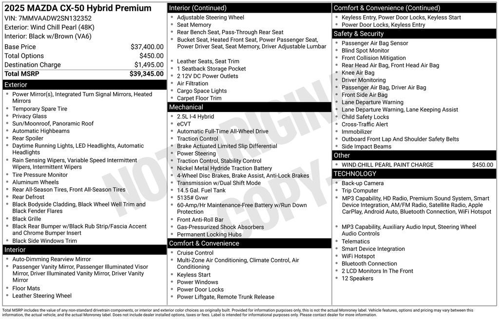 2025 Mazda Mazda CX-50 Hybrid Premium Package